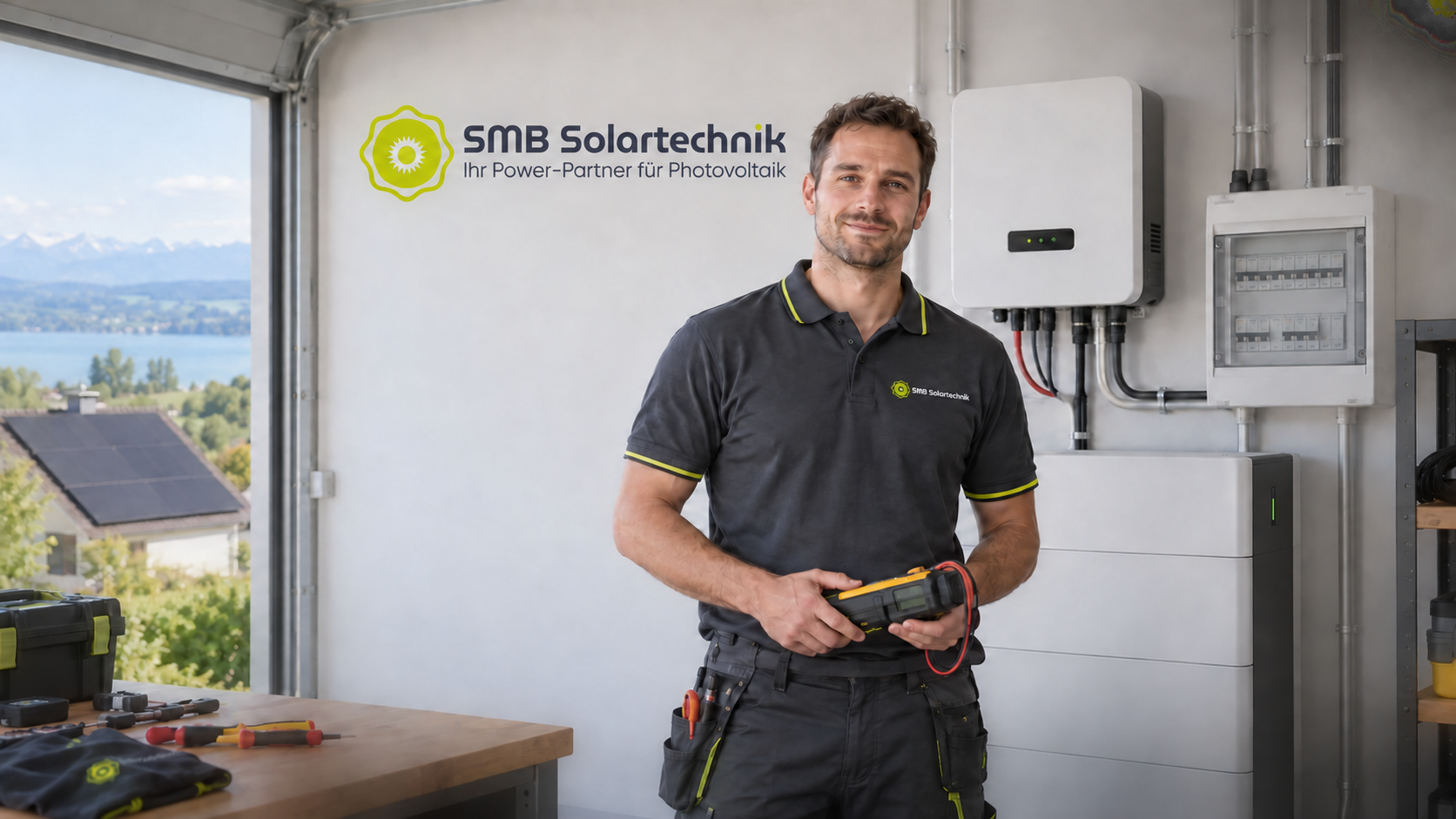 Elektrofachkraft von SMB Solartechnik an Wechselrichter, Speicher und Zählerschrank